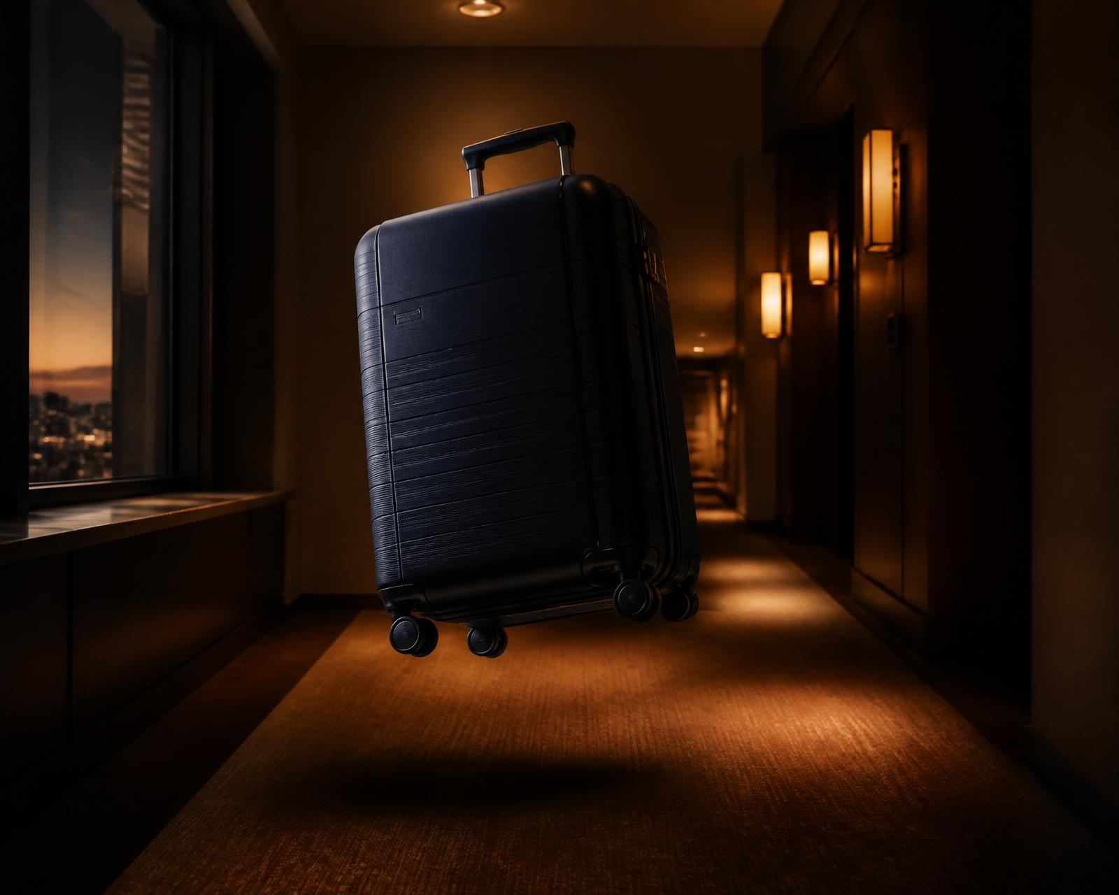A premium suitcase ready for luggage delivery service